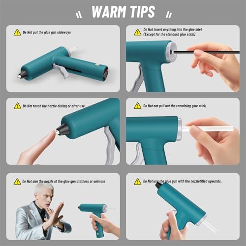 Cordless Hot Glue Gun Fast Heating Glue Gun and 30pcs Glue Sticks Set, Stable Support Base Ideal for Crafts, DIY Arts, Home Repairs