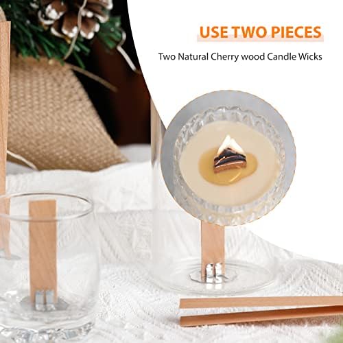 Smokeless Cherry Wood Candle Wicks Set, 100 PCS (Pack of 2)