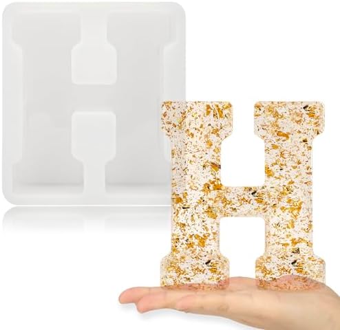 Gartful 7 Inch Large Letter Molds for Resin, 3D H Capital Alphabet Epoxy Resin Mold, A to Z Thick Resin Letter Molds for Making Letters, Word Sign Art, DIY Crafts, Making Cake, Party Home Decor