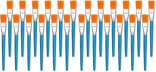 1 Inch Flat Paint Brushes for Acrylic Painting, 12 Pcs Acrylic Paint Brush Bulk, Arts Crafts Paintbrushes with Wooden Handle for Watercolor Oil Face Body Art Kids Adult Artist (Pack of 2)