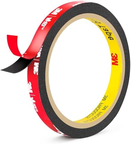 3M Double Sided Tape Heavy Duty 0.39in x 10ft, Removable Mounting Tape