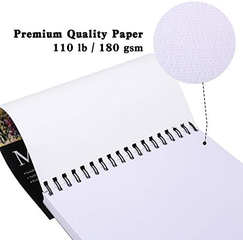 Bachmore Drawing Pad 9X12 Inch (110lb/180g), 60 Sheets, Top Spiral Bound Multi-Media for Artist Pro & Amateurs | Acrylic Art, Ink, Paint, Oil Pastels,Watercolor Mixed Media Sketch (Pack of 2)