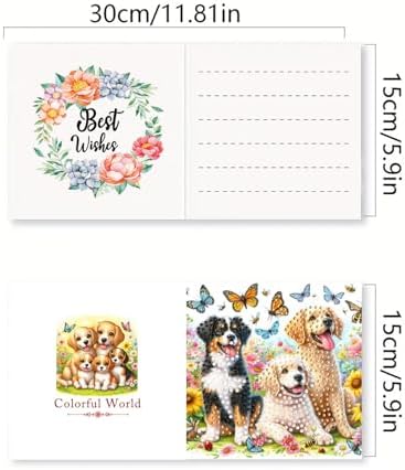 DDGYP 6-Pack Diamond Art Painting Greeting Card Kit - 5.9x11.81Inch