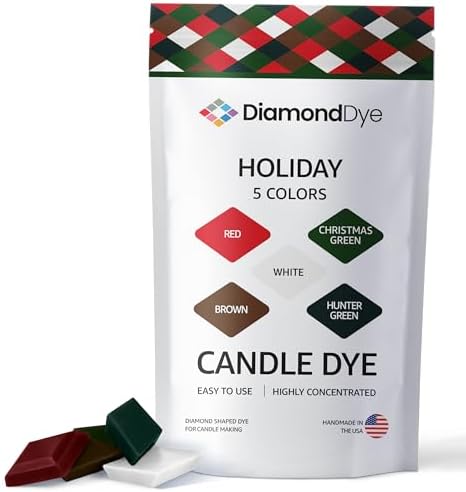Christmas Candle Dye Chips, Soy & Paraffin Candle Making, 5 Holiday Colors