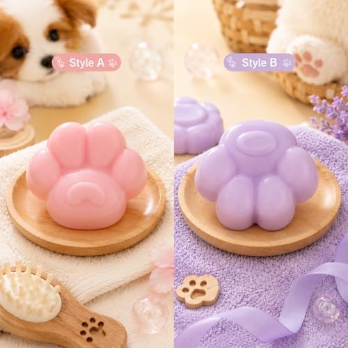 2Pack Cat Paw Silicone Soap Mold Cat Paw Handmade Soap Making Mold 3D Cat Paw Silicone Mold Cat Paw Mold Non-Stick Handmade Soap Mold for Soap Candle Lotion Bath Bombs Resin Wax Cake Chocolate Candy