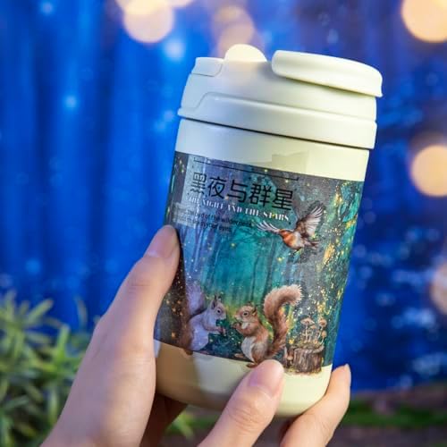 Alideco 6pcs Decorative Adhesive Tapes Vintage Forest Night View Washi Paper Tape Great for Bullet Journal Supplies, Arts, Scrapbook, DIY Crafts, Planners (senlindeyewu)