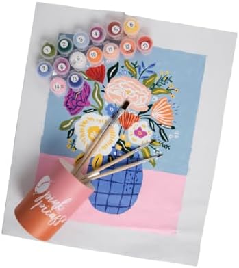 Pink Picasso Paint by Number Kit, All Ages, 8x10, Vase of Good Days | Mid Century Modern Collection, Acrylic Paints and Brushes included, Pre-printed high quality canvas, DIY art kit, Gift-ready