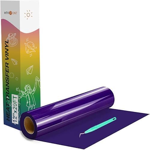 HTVRONT Heat Transfer Vinyl Purple HTV Rolls, 12" x 20ft