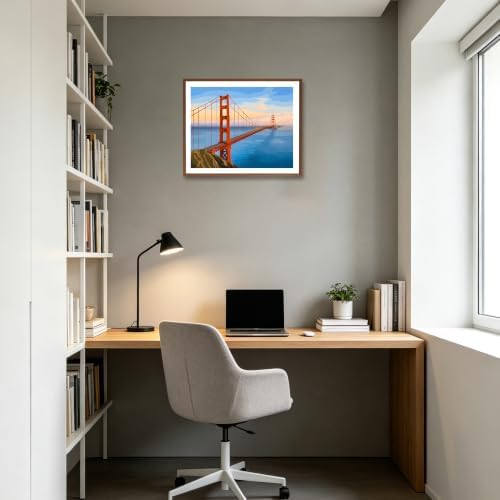 ARNLRDYA Golden Gate Bridge View Paint by Number Kits, San Francisco Landscape Paint by Numbers for Adults, Modern Picture Canvas Acrylic Painting for Gift Home Decor(16×20inch, Unframe)