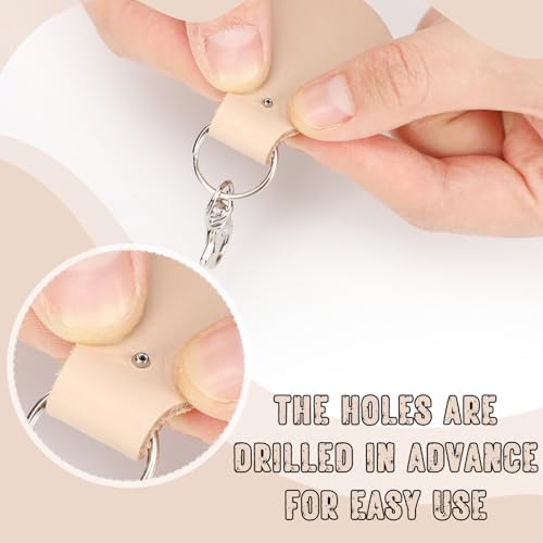 Landical 20 Pcs Leather Keychain Blank Kit with Swivel Hooks,Mixed