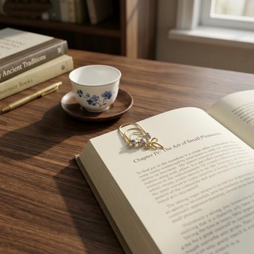 2 pcs Cute Planner Paper Clip Bookmarks, 2 Inches, Journal Notebook Charm Accessories, Page Saver Holder, Bookish Gift for Book Lover (Blue and White)