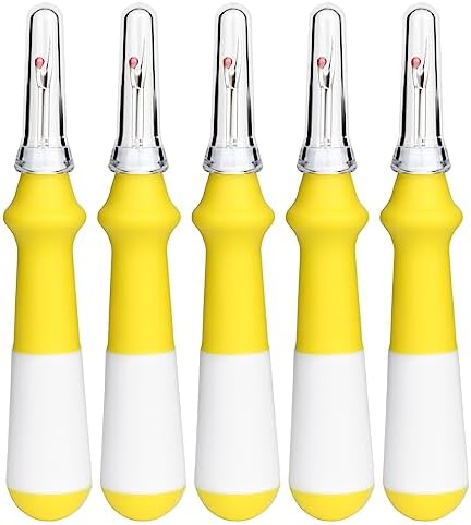 ZMAAGG Seam Ripper, Yellow Ergonomic Grip Handle, 5 PCS Stitch Remover Tool