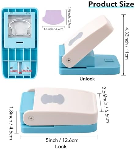 Tab Punch, Whale-Tail Tab Puncher for Paper Crafts, Handheld Folder Punch Loose Leaf Separator Label Cutter Puncher for Planner Inserts, Notebooks, Scrapbook, Journals, Bibles, Classification File