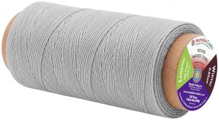 Mandala Crafts 100M 0.65mm Gray Round Waxed Thread for Leather Sewing