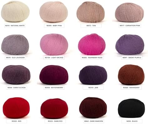 100% Baby Alpaca Yarn for Knitting & Crocheting - Set of 3 Skeins of Premium Yarn DK - Lightweight, Hypoallergenic & Thermal Peru Made - Ideal for Delicate Projects (RE058 - Boysenberry)
