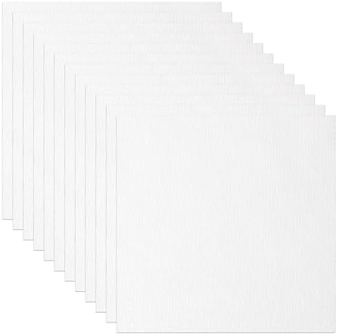 12 PCS White Embroidery Fabric, Pre-Cut Embroidery Cloth Fabric Squares for DIY Sewing, Needwork and Home Decoration (11.8 x 11.8 Inch)