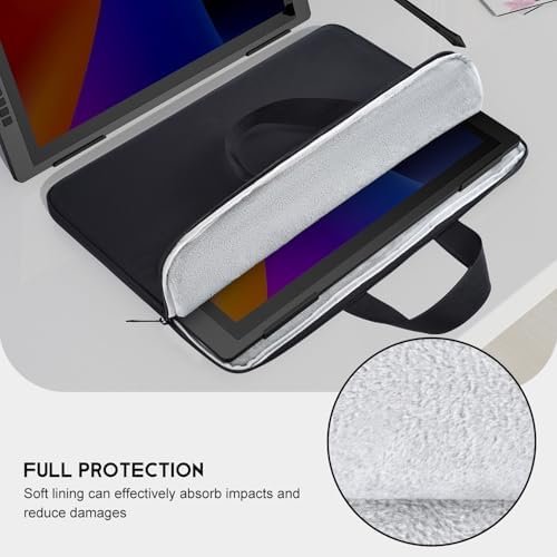 Drawing Tablet Sleeve Protective Carrying Case for HUION KAMVAS 22/22 Plus, XPPen Artist Pro 22, Wacom Cintiq Pro 22, Travel Shockproof Bag with Pocket, Black