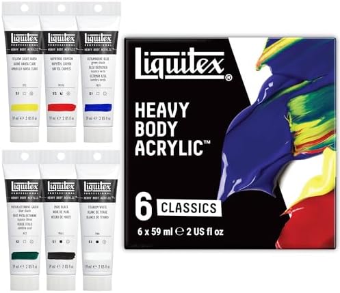 Liquitex Heavy Body Acrylic Paint Set, Classic 6 x 59ml (2-oz) Set