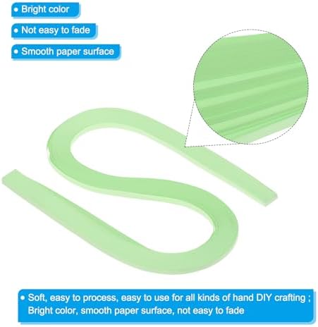 PATIKIL 240pcs Quilling Strips Paper 3/16"(5mm) 21"(54cm) Origami Paper Quilling Strip for Art DIY Hand Craft Christmas, Light Green