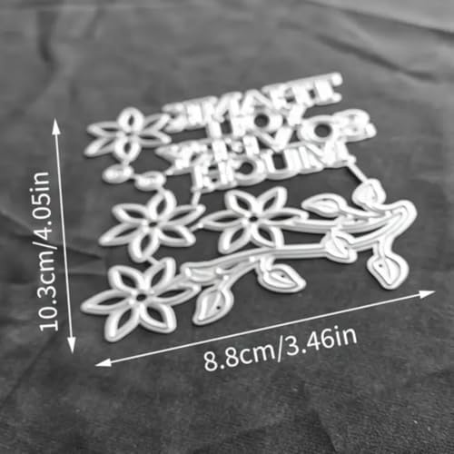 Scrapbooking Die-Cuts for Card Making, Christmas Metal Cutting Dies, Paper Craft Punch Template, Background Embossing Stencils, DIY Album Décor (Thank You Branches- 10.3x8.8cm)