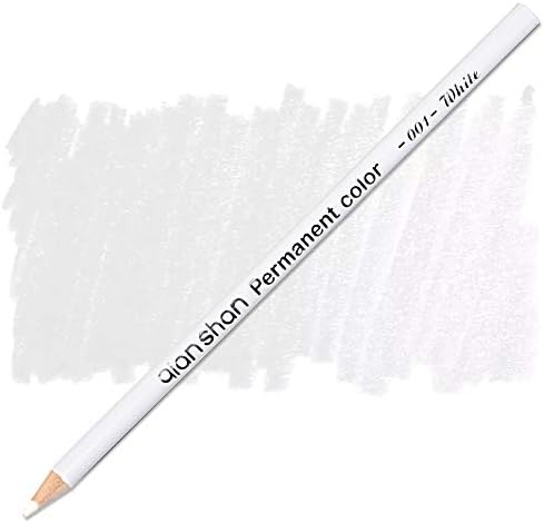 qianshan 5Pcs Black White Color Pencils - Permanent Color Drawing Pencil Oil-based Wooden Colored Pencils for Artist and Beginner Art Projects, 2 Colors of 3 White, 2 Black