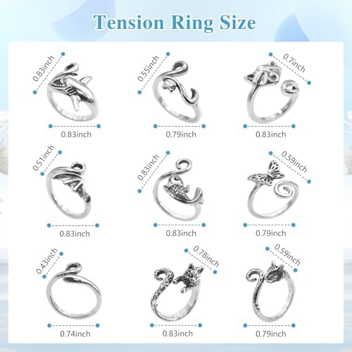 LIQALU 9 Pcs Crochet Rings Adjustable Animal Tension Rings Yarn Guide Tools