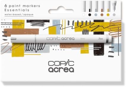 Copic Acrea 6 Colors Set Essentials, water-based pigment ink drawing pens