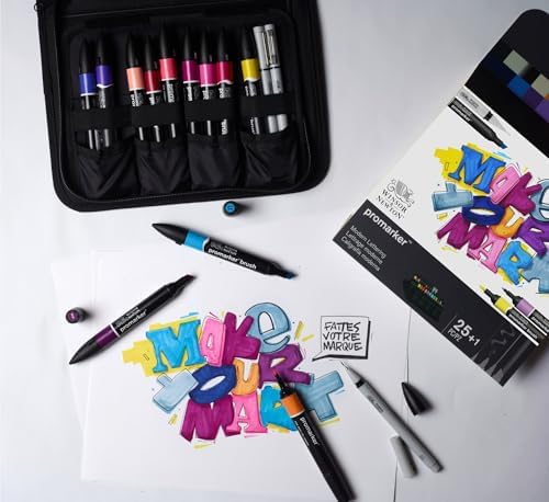 Winsor & Newton ProMarker Set, 25+1pcs. Wallet, Modern Lettering