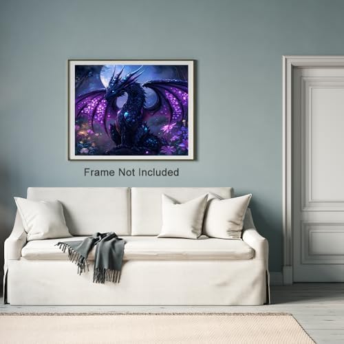 Natuyalo Dark Dragon Paint by Number Kits for Adults - Animals Paint by Numbers for Adults Beginner, Acrylic Painting by Numbers for Gift Home Wall Decor 16x20 Inch