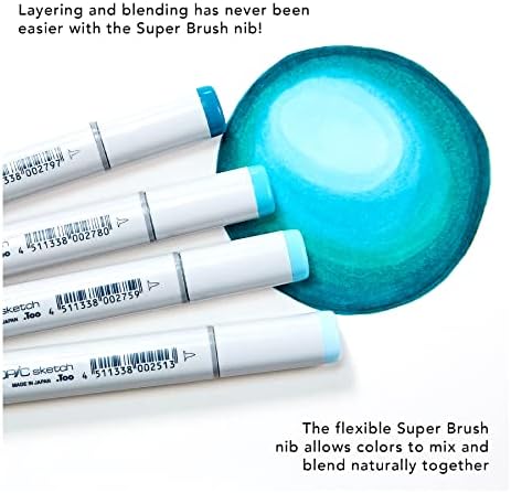 Copic Sketch Alcohol Markers, 6 Color Dual Tip Art Marker Set – Blendable Brush Tips for Drawing, Sketching, and Illustration – Professional Set for Adults/Teen Artists & Creators - Floral Favorites 2