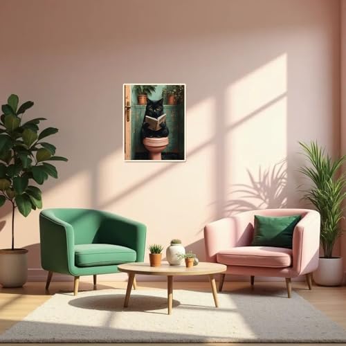 obterie Black Cat Paint by Numbers Kit for Adults Beginner Animals Oil Painting Kit Adult Paint by Number Kits on Canvas DIY Painting for Beginners Art by Numbers for Gifts Home Wall Decor 16x20 Inch