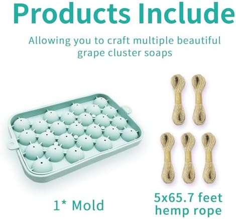 Silicone Soap Molds, DIY Grape Soap Making Kit for Beginners, Grape Soap Molds for Gift, Home Decor (Without Soaps) (Blue)