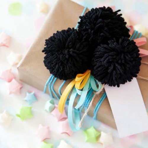pson 6 Rolls 2.36 Inch Latch Hook Yarn, Precut Craft Yarn for DIY Rug Making, Crochet Tapestry, Pillow Covers and Knotted Handcraft Project(Black)