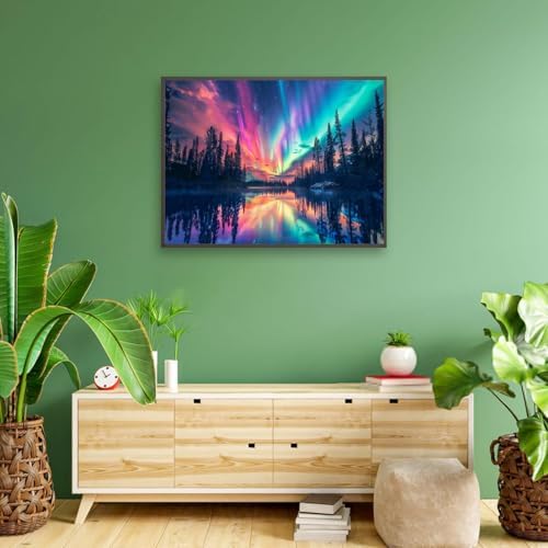Lophomie Extra Large Diamond Art Kits for Adults, 5D DIY Northern Lights Diamond Painting Kits for Adults Beginners, Diamond Dots Kits Gem Arts Crafts for Home Wall Decor 28x16 Inch