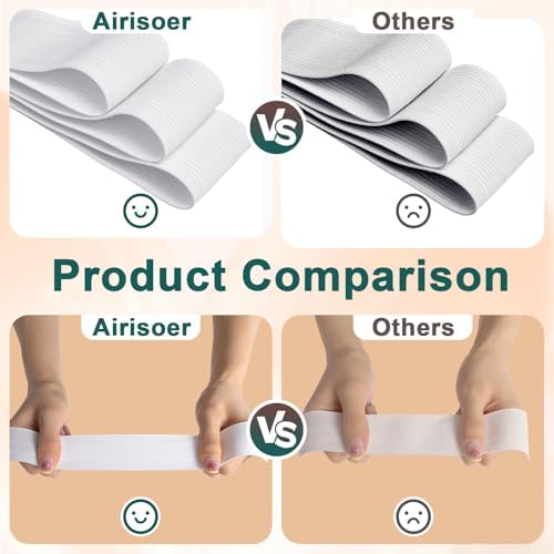 Airisoer Elastic Bands for Sewing 1.5 Inch x 32 Yards, White