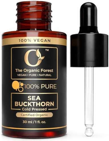 Organic Sea Buckthorn Oil Cold Pressed - 100% Pure Seabuckthorn Oil for Face, Skin & Hair | Anti-Aging, Acne & Dry Skin Care