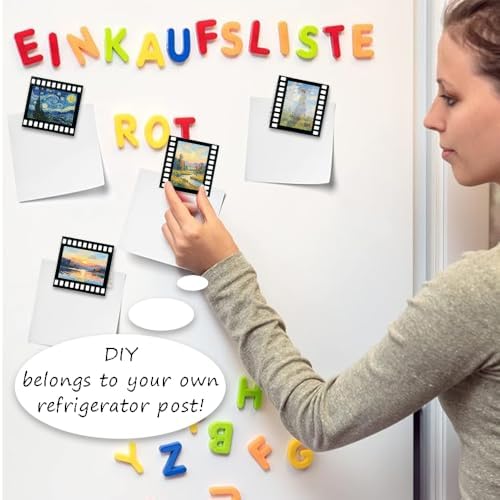 Ouliget DIY Fridge Magnet Craft Set,Blank Clear Acrylic Decorative Fridge Magnets with Adhesive Backing for Office Classroom Cabinets Kitchen,20 Pieces, Film Shape