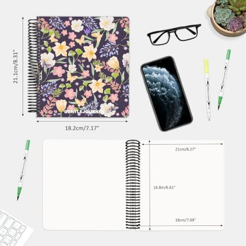 Hardcover Sketchbook,7.2"x8.3" Spiral Bound Drawing Pad,Violet Haze Garden