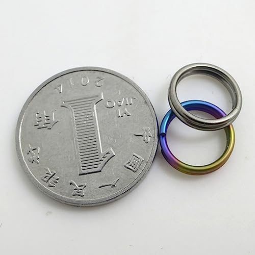 10Pcs Titanium Alloy Split Key Rings, Mini Keyrings Keychain, Colorful 10mm