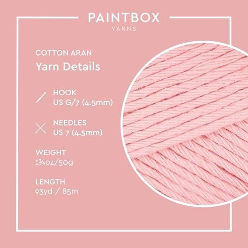Paintbox Yarns 100% Cotton Aran Yarn 1.76oz / 50g, 93yds / 85m
