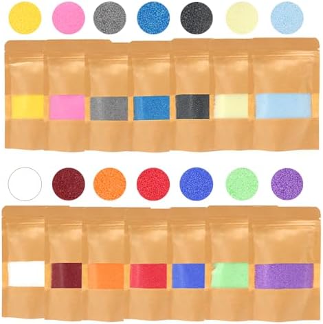PHYMAT 14 Color Sand Candles with 100pcs Wicks,1.5LB Pearled Candle,Bead Powder Plant Candle Sand Wax Set for Handmade Candle Making, Wedding and Party Decor