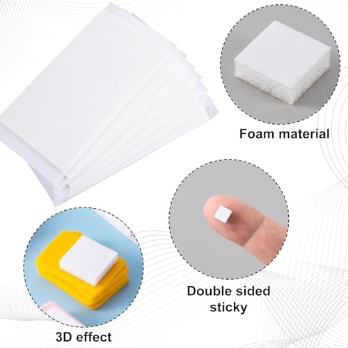 Joez Wonderful 10 Sheets Foam Adhesive Squares, 12x12x3mm & 6x6x2mm, White