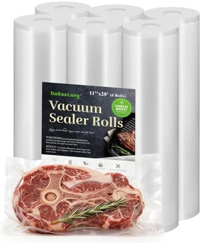 Kitchen Essentials, Vacuum Sealer Bags, 6 Rolls 11"x20', 120Feet
