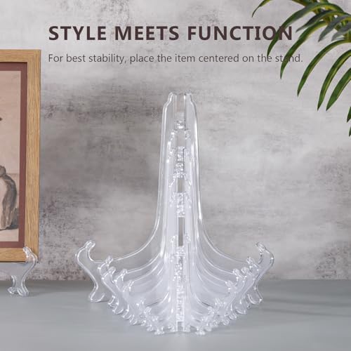 Artliving 8 Inch Clear Plastic Easels or Stand/Plate Holders to Display Pictures or Other Items at Weddings, Home Decoration, Birthdays, Tables (6 Pack)