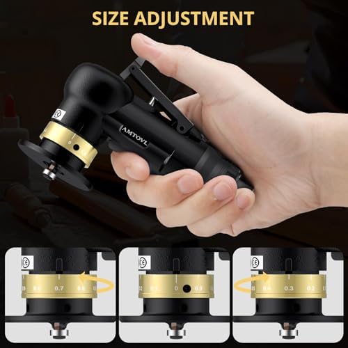 AMTOVL Pneumatic Chamfering Tool, Mini Air Chamfer Tool W/ 10C & 10R Blades | Chamfer Tool with 10 C-Angle & 10 R-Angle Blades, 45° 30000 RPM Chamfering Tool for Metal and Wood with 1/4" Air Inlet