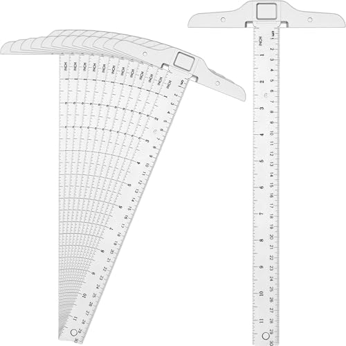 Pangda 8 Pcs 12 Inch T-Square Ruler Plastic for Drafting Drawing