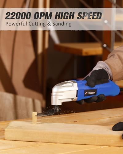 AVID POWER Oscillating Tool 3°Oscillation Angle 22,000 OPM Oscillating Saw | Universal Interface, 12 Oscillating Multi Tool Accessories, for Light Duty Cutting, Grinding, Sanding, Scraping - Blue