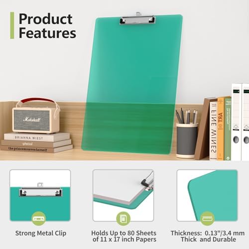 Extra Large Clipboard, 11 x 17 Green Plastic Drawing Board