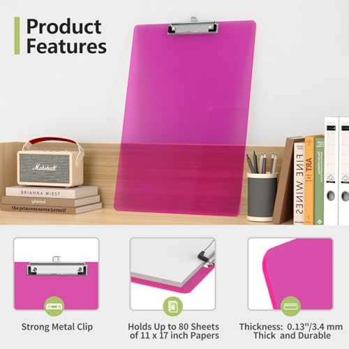 Extra Large Clipboard, 11 x 17 Red Plastic Drawing Board