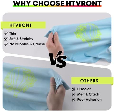 HTVRONT Heat Transfer Vinyl Neon Green HTV Rolls, 12" x 20ft
